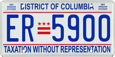 DC license plate ER5900