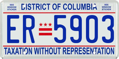 DC license plate ER5903