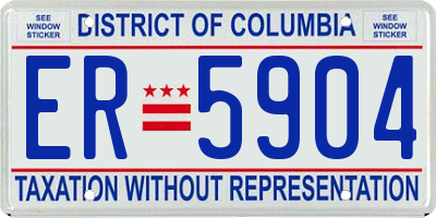 DC license plate ER5904