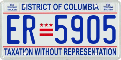 DC license plate ER5905