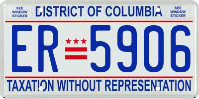 DC license plate ER5906