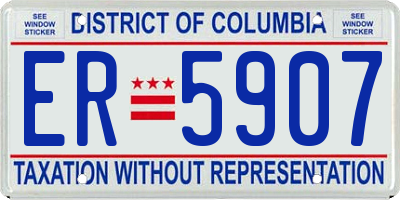 DC license plate ER5907