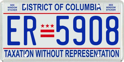 DC license plate ER5908