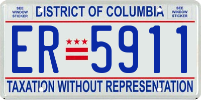DC license plate ER5911