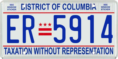 DC license plate ER5914