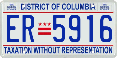 DC license plate ER5916