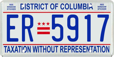 DC license plate ER5917