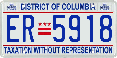 DC license plate ER5918