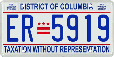 DC license plate ER5919
