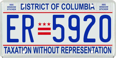 DC license plate ER5920