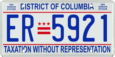 DC license plate ER5921