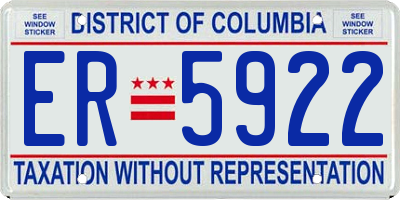 DC license plate ER5922