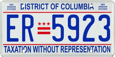 DC license plate ER5923