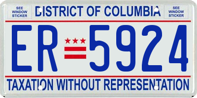 DC license plate ER5924