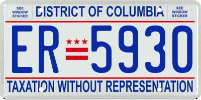 DC license plate ER5930