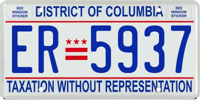 DC license plate ER5937