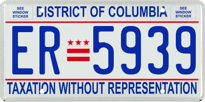 DC license plate ER5939