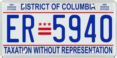 DC license plate ER5940