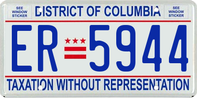 DC license plate ER5944