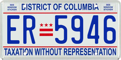 DC license plate ER5946
