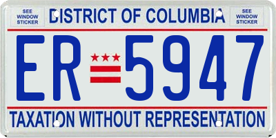 DC license plate ER5947
