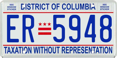 DC license plate ER5948