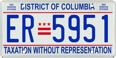 DC license plate ER5951