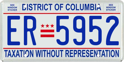 DC license plate ER5952
