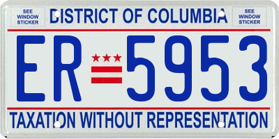 DC license plate ER5953