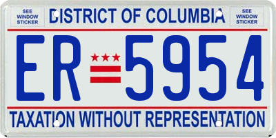 DC license plate ER5954