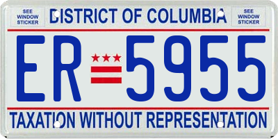DC license plate ER5955