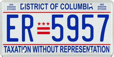 DC license plate ER5957