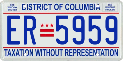 DC license plate ER5959