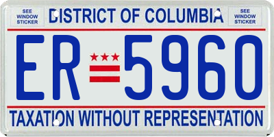 DC license plate ER5960