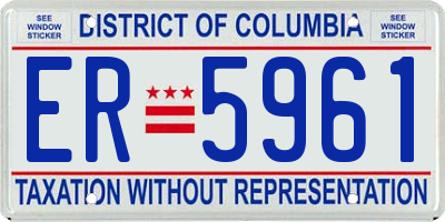 DC license plate ER5961