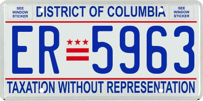 DC license plate ER5963