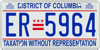 DC license plate ER5964