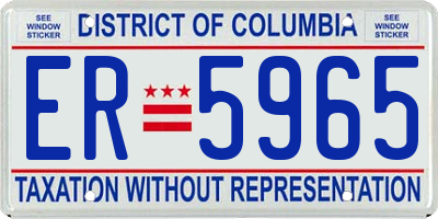 DC license plate ER5965