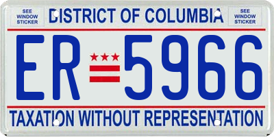 DC license plate ER5966