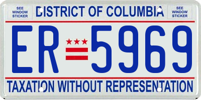DC license plate ER5969