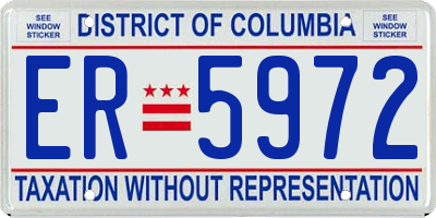 DC license plate ER5972