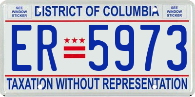 DC license plate ER5973