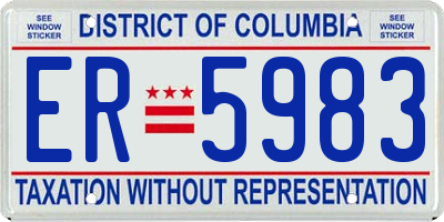 DC license plate ER5983
