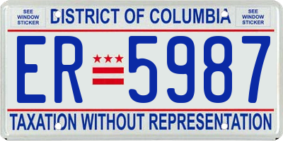 DC license plate ER5987
