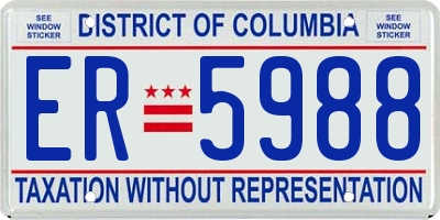 DC license plate ER5988