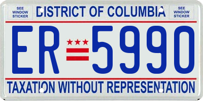 DC license plate ER5990