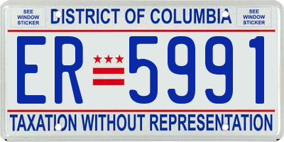 DC license plate ER5991