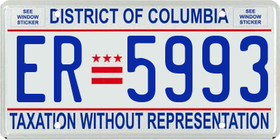 DC license plate ER5993