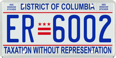 DC license plate ER6002