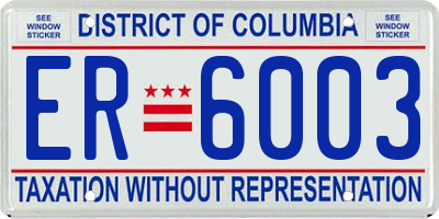 DC license plate ER6003